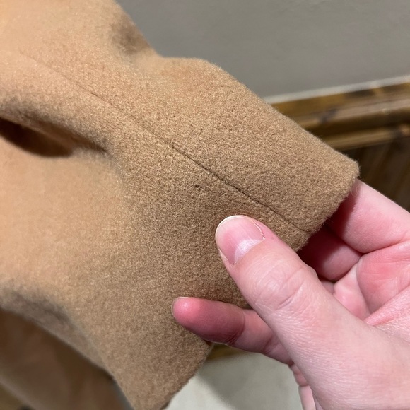 Marvin Richards Vintage Lambswool Camel Coat Fur Trim Sz 16 - Picture 8 of 14